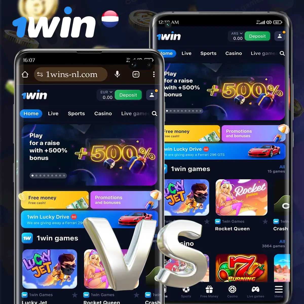 Comparison 1Win mobile version vs. mobile app