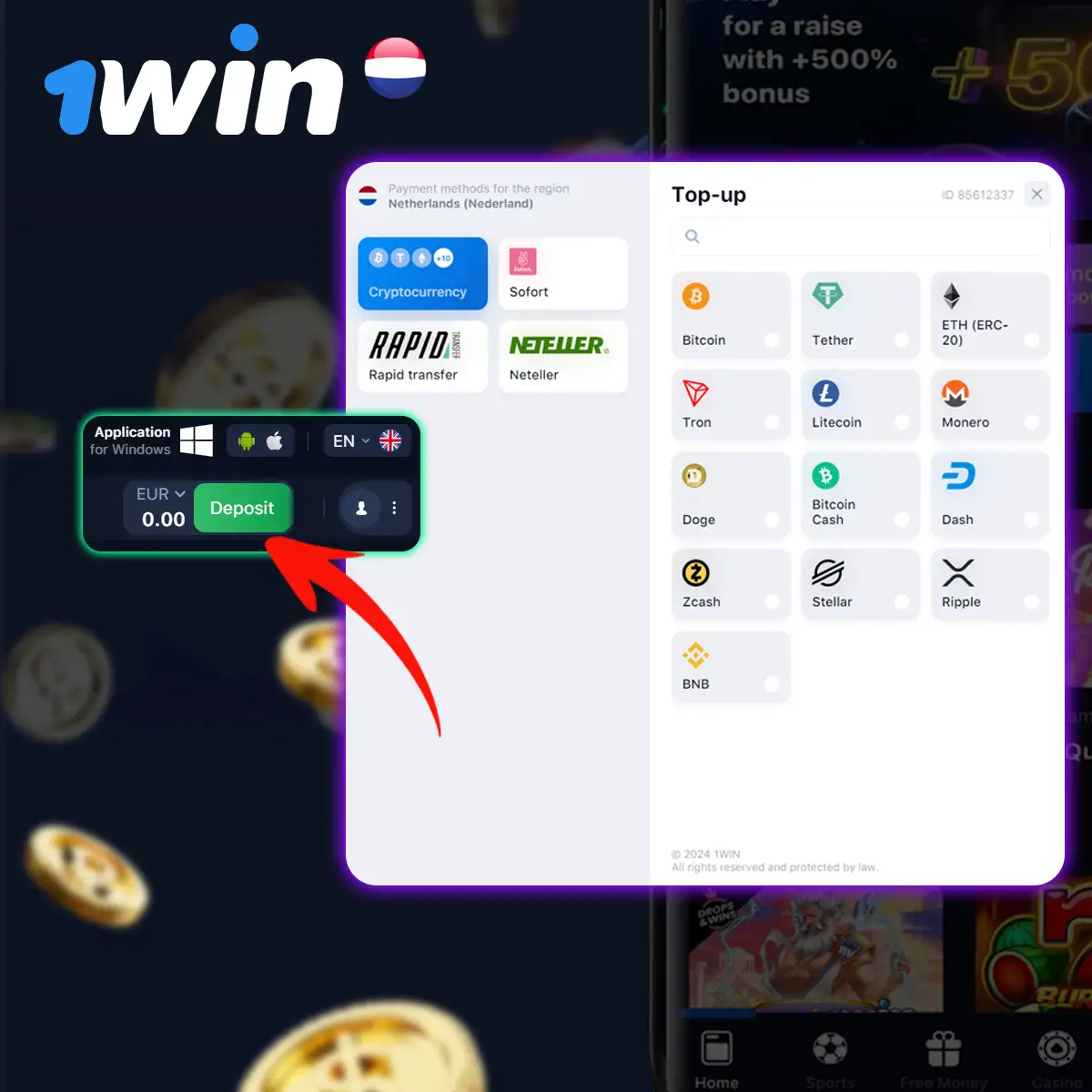 How to make a deposit at 1Win Netherlands