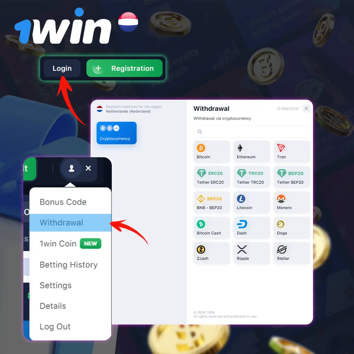 How to withdraw 1 win bonus