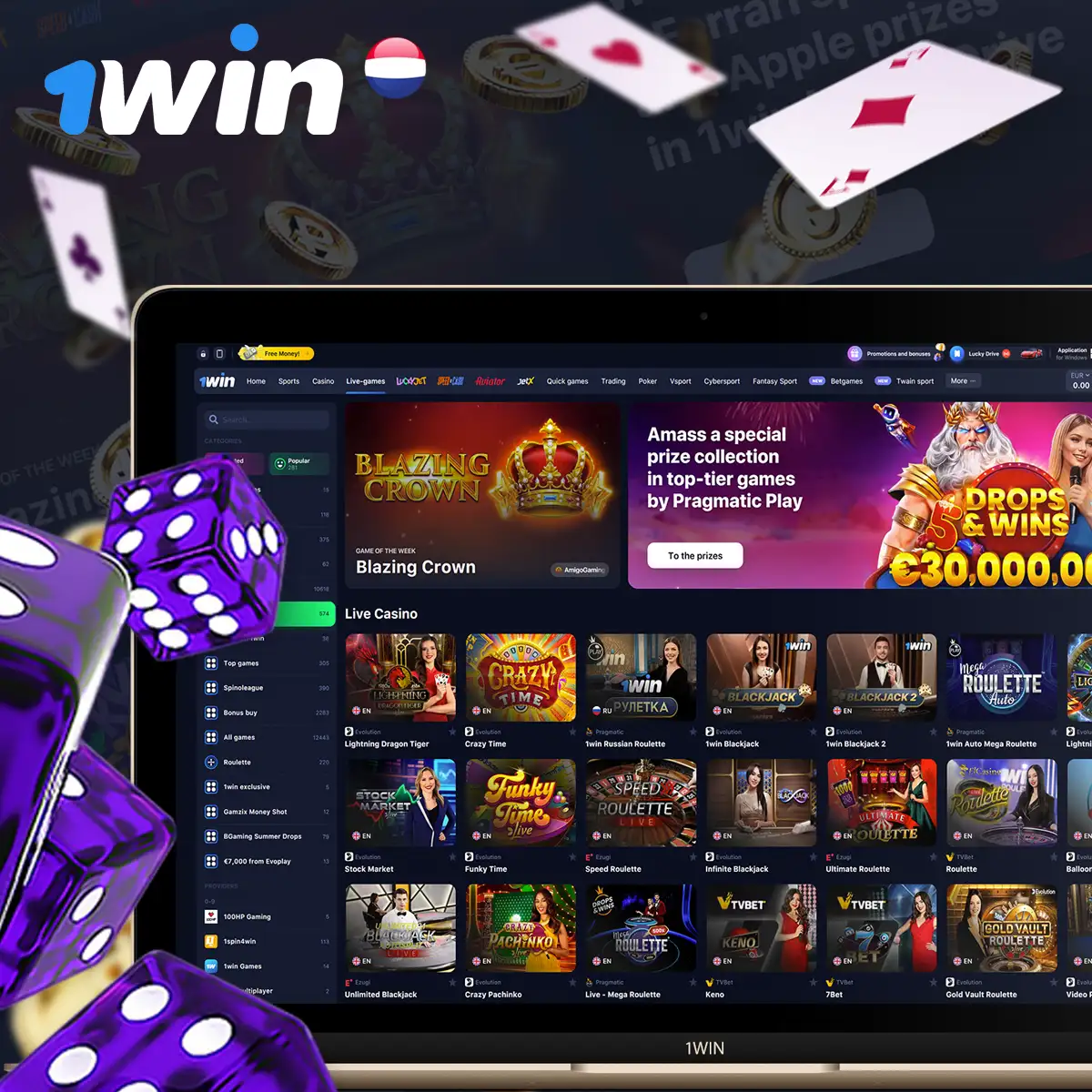 Live Casino in 1 win