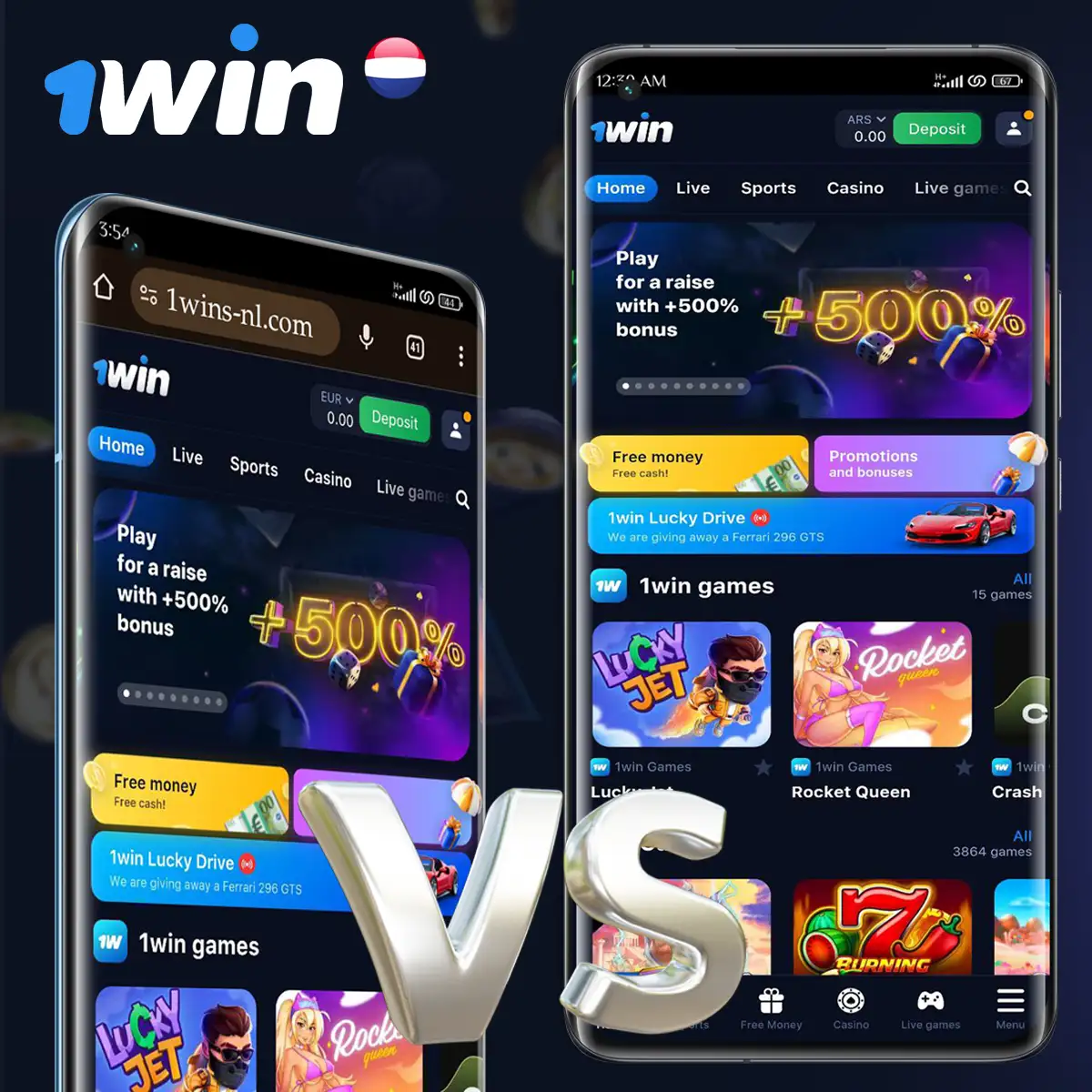 Mobile version vs. 1Win app